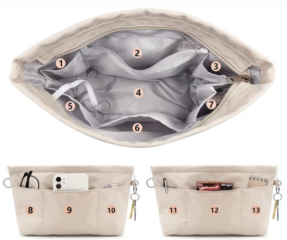 Lunara Glow 13-Pocket Purse Organizer Insert