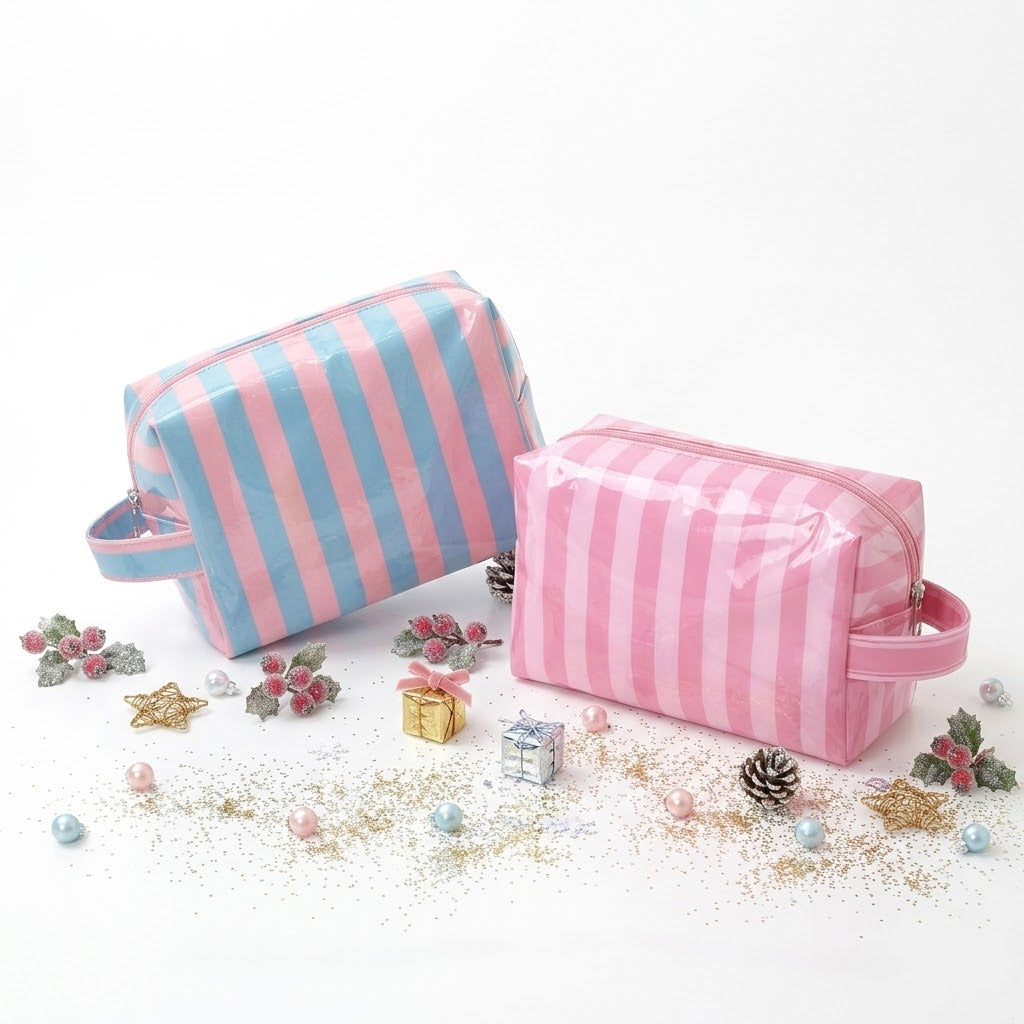 Lunara Glow Mini Striped Cosmetic Bag